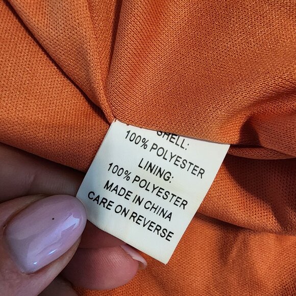 WD.NY pleated maxi skirt sz L Large women lined orange fall flowy - Picture 7 of 9